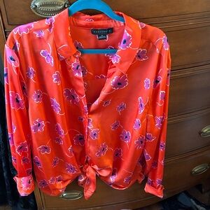 Sanctuary Orange and Pink Floral Blouse